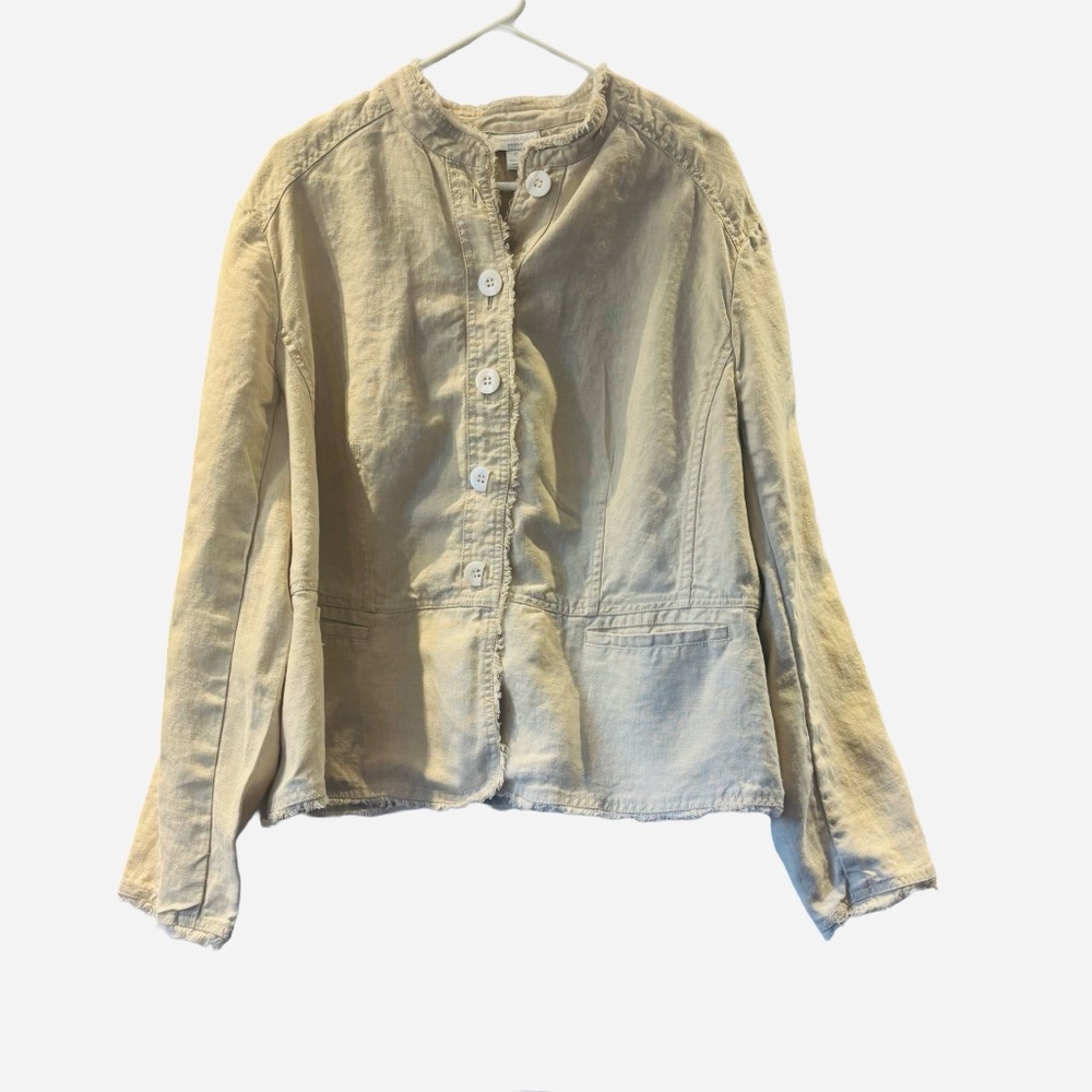 Charter Club 100% Linen Beige jacket